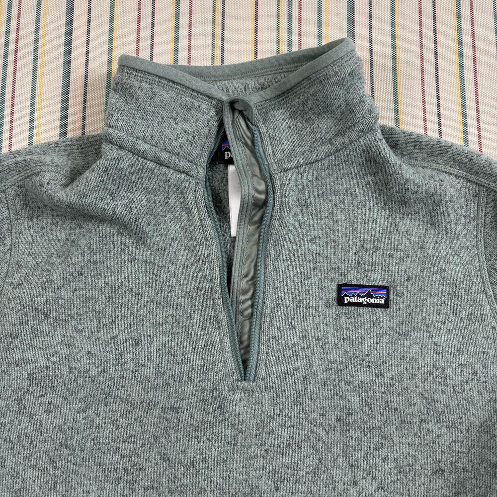 Patagonia Better Sweater 1/4 Zip Pullover Womens Small Green Fleece FOR REPAIR